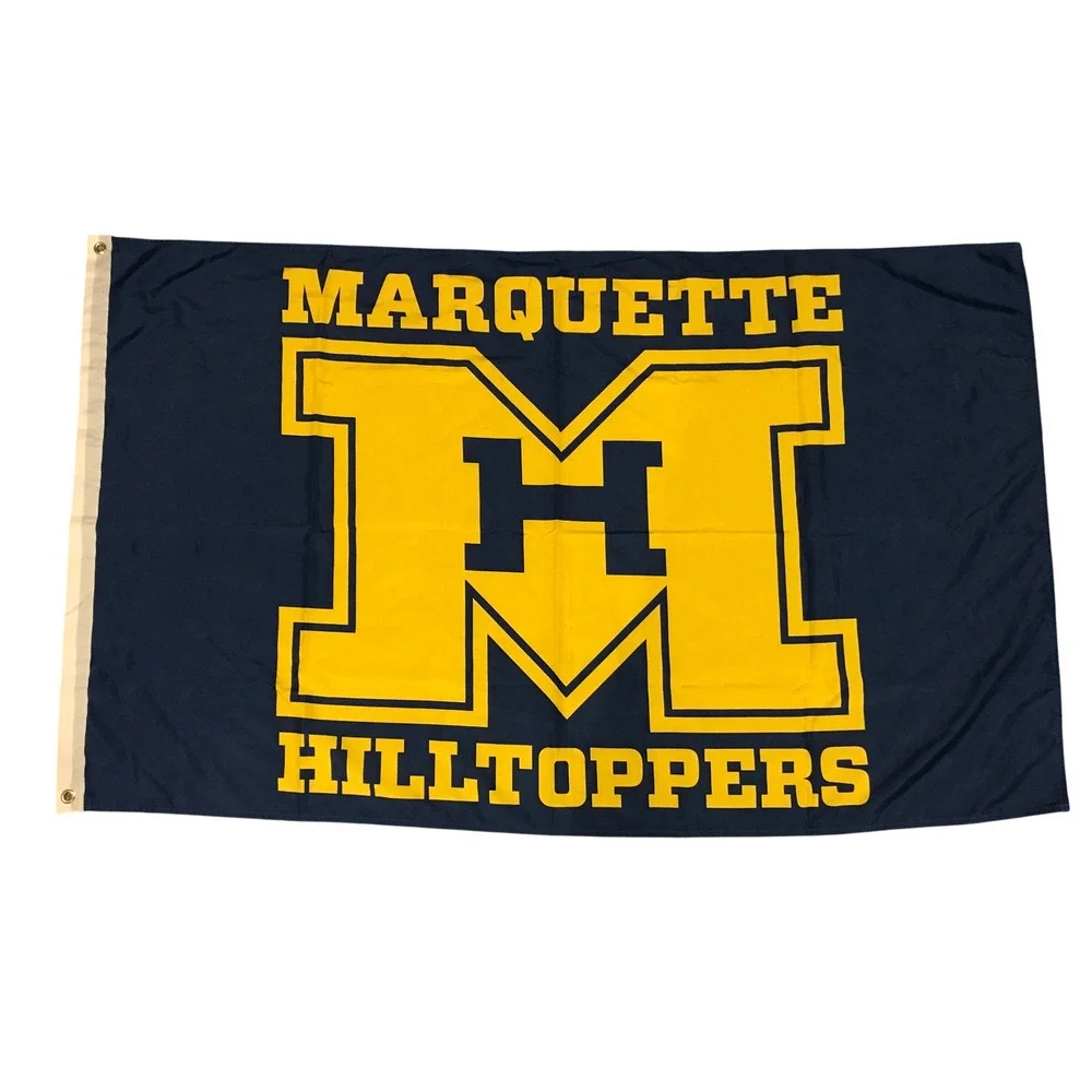 Marquette Hilltoppers Flag Banner Sports Decor Pennant Blue/Gold 60"x 36" Rare - Picture 1 of 1